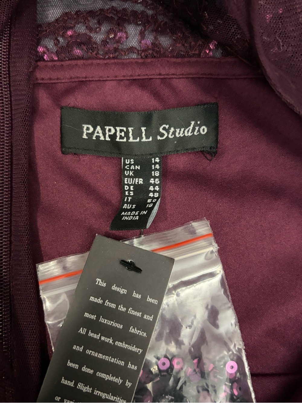 Adrianna Papell Burgundy Sequin Beaded Dress - Picture 9 of 13